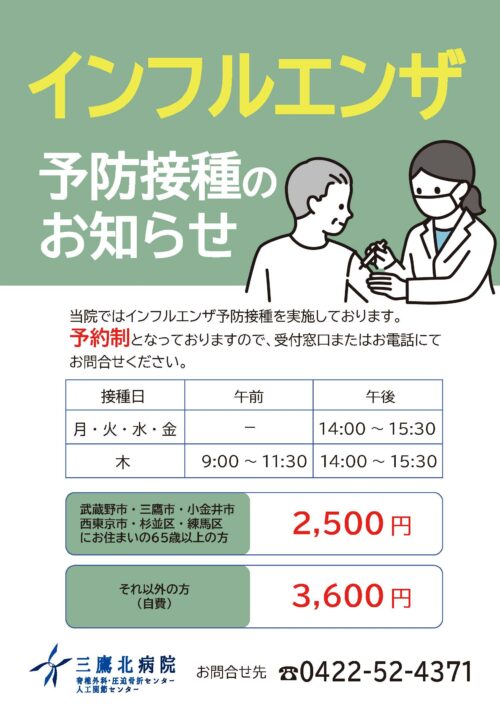 インフルエンザ予防接種・コロナ予防接種のご案内
